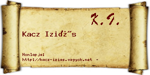 Kacz Iziás névjegykártya